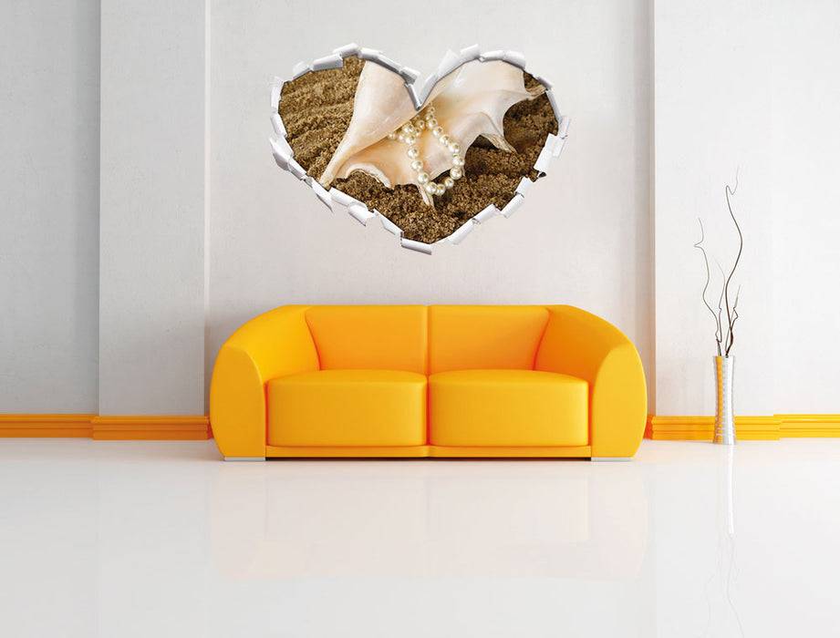 Pixxprint Muschel mit Perlenkette, 3D Wandtattoo Zeitlich begrenztes Angebot