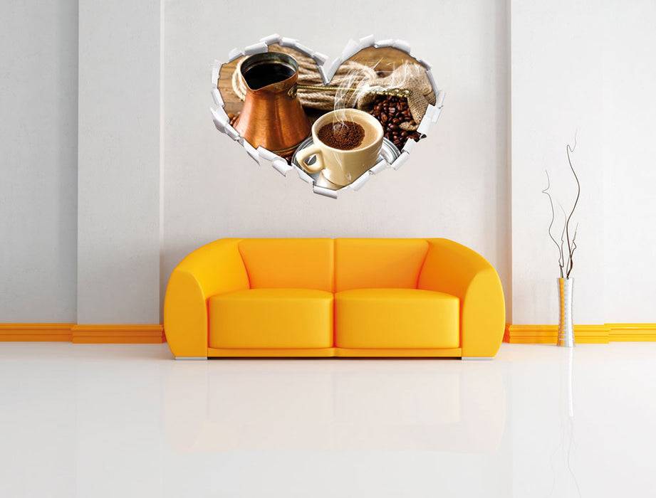 Pixxprint Frisch Kaffee mit Kaffeebohnen, 3D Wandtattoo Große Rabatte