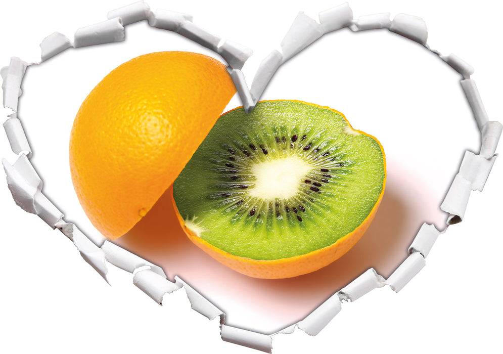 Pixxprint Leckere Kiwi mit Orangenschale, 3D Wandtattoo Bestseller