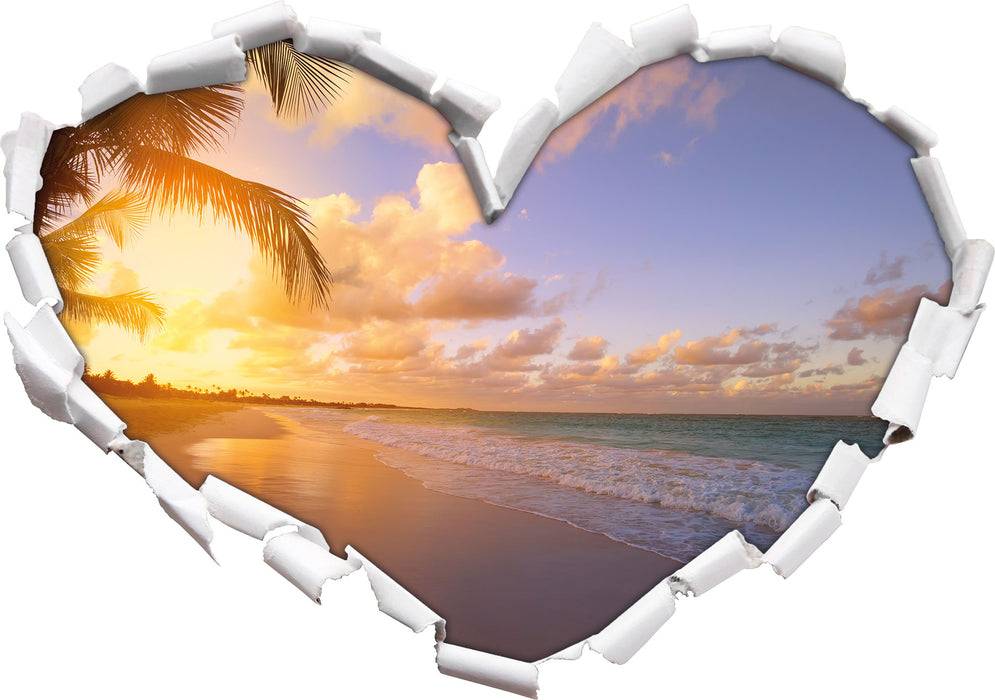 Pixxprint Strand bei Sonnenuntergang, 3D Wandtattoo Saisonale Angebote
