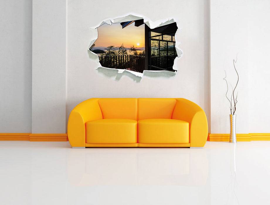 Pixxprint Haus am See bei Sonnenuntergang, 3D Wandtattoo Tägliche Deals