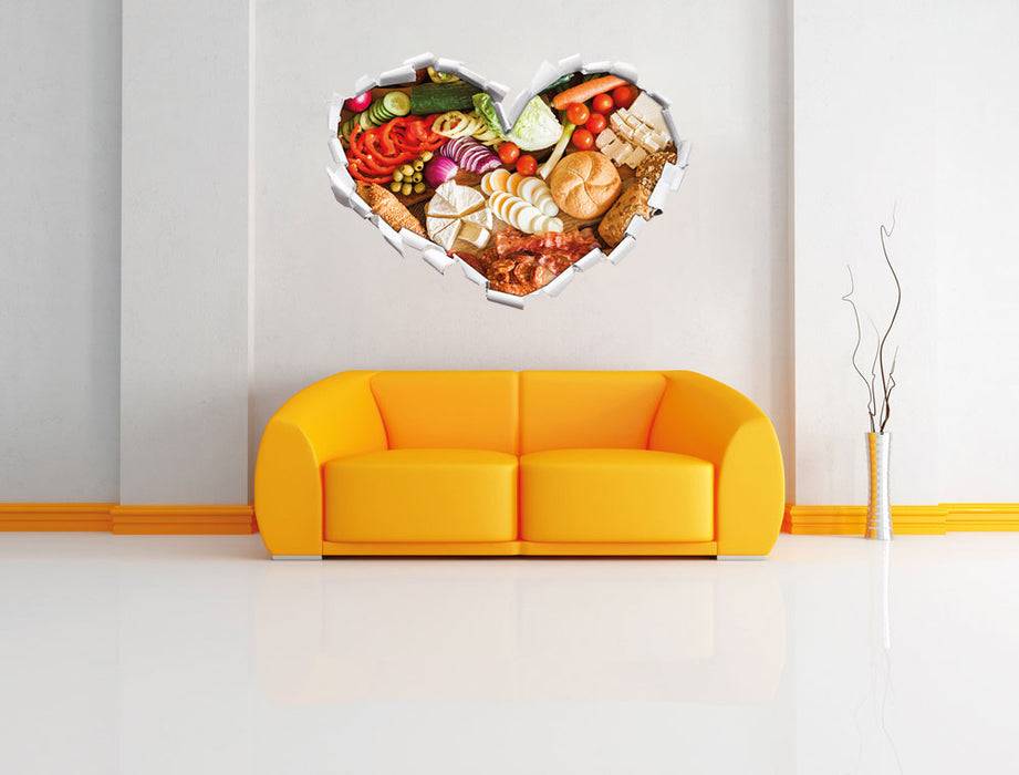 Pixxprint Leckeres herzhaftes Frühstück, 3D Wandtattoo Tiefpreis