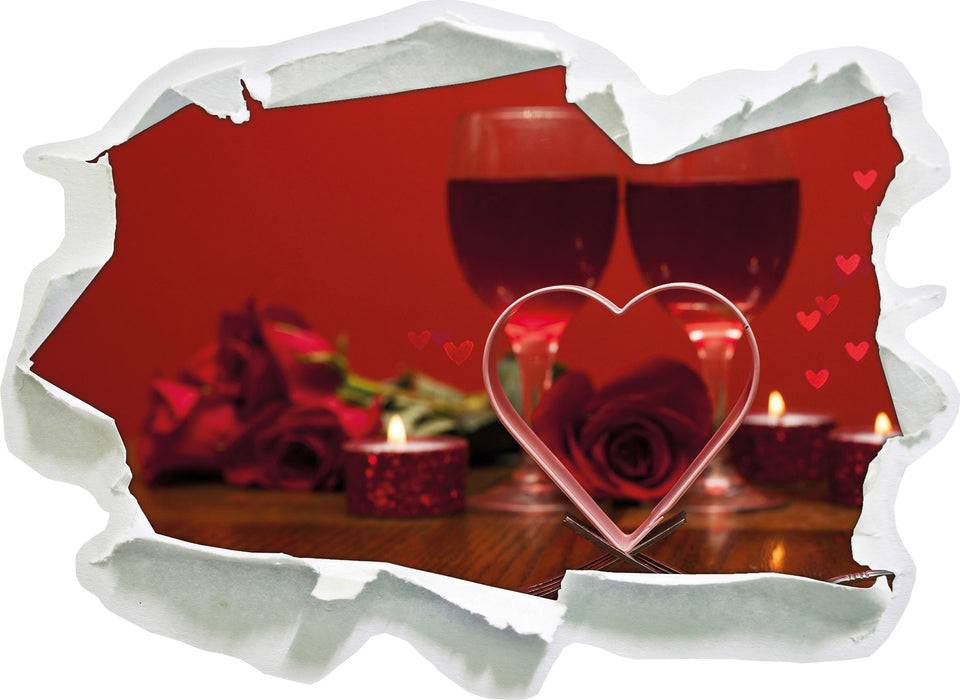 Pixxprint Romantisches Dinner mit Rosen, 3D Wandtattoo