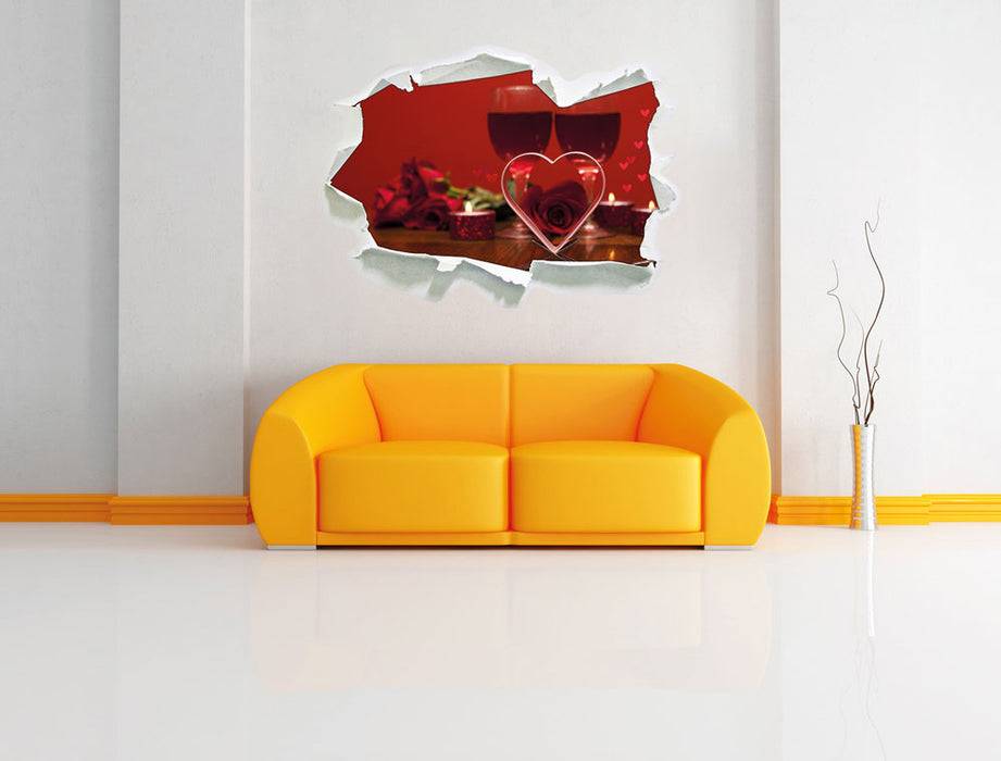 Pixxprint Romantisches Dinner mit Rosen, 3D Wandtattoo Begrenzte Freigabe