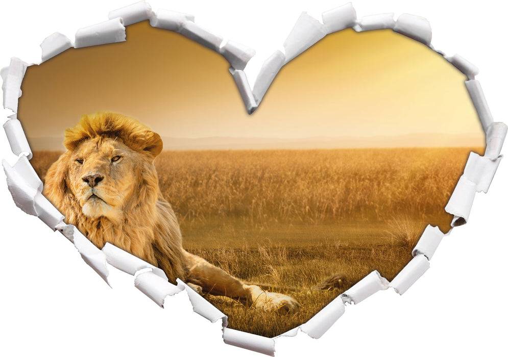 Pixxprint Majestätischer Löwe, 3D Wandtattoo Neueste Stile