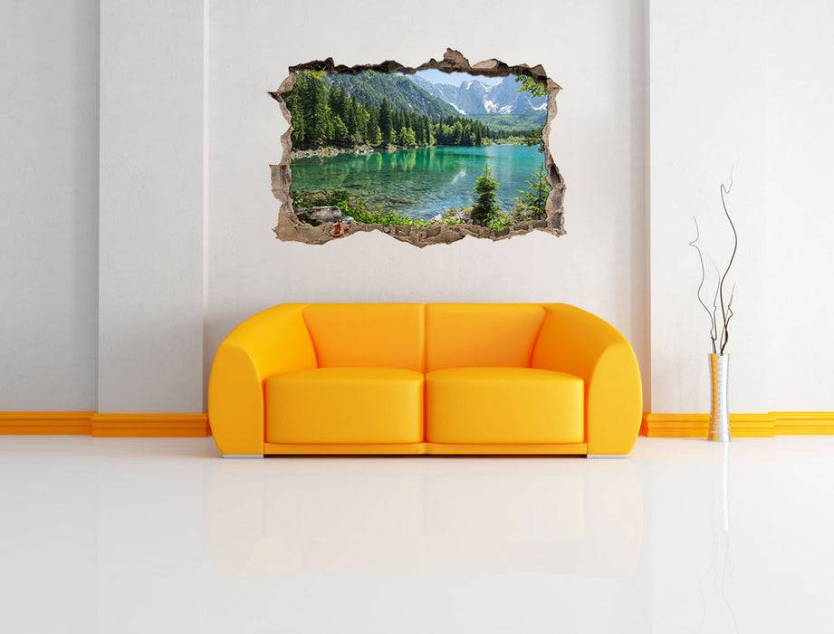Pixxprint Wunderschöner See im Wald, 3D Wandtattoo Kostenloser Versand international