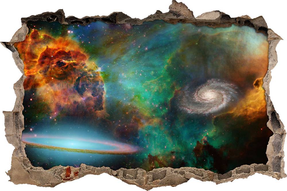 Pixxprint Galaxie mit Sternennebel, 3D Wandtattoo
