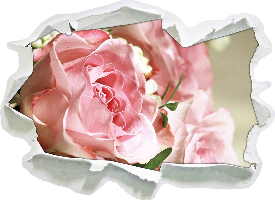 Pixxprint Rosenstrauß, 3D Wandtattoo zollfrei
