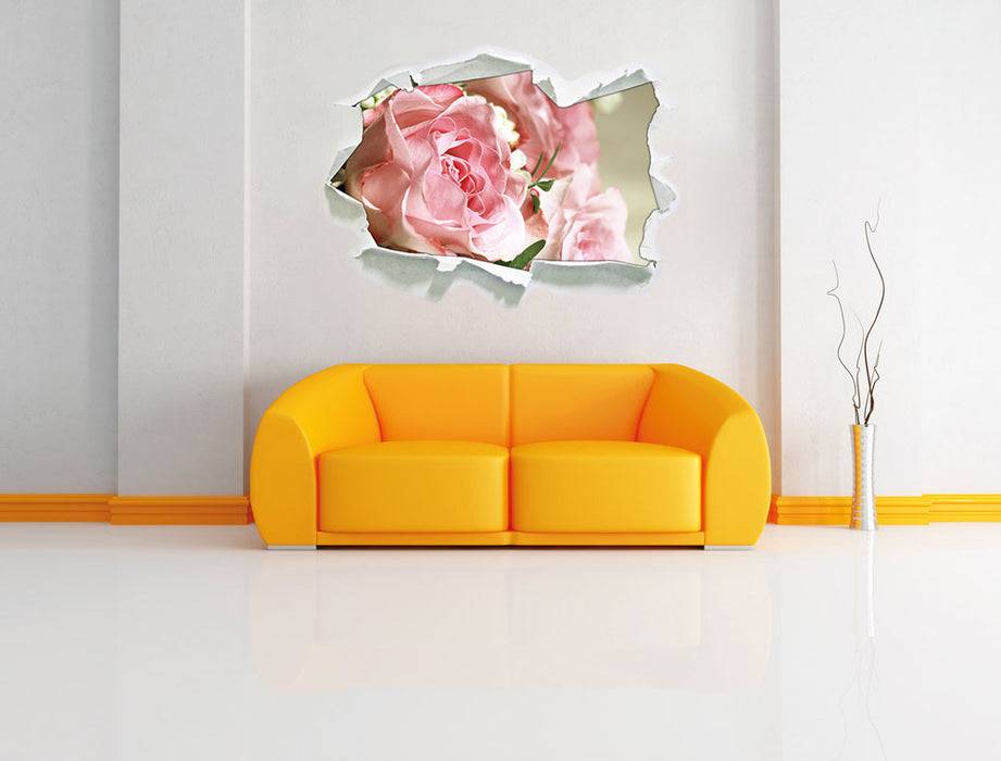 Pixxprint Rosenstrauß, 3D Wandtattoo zollfrei
