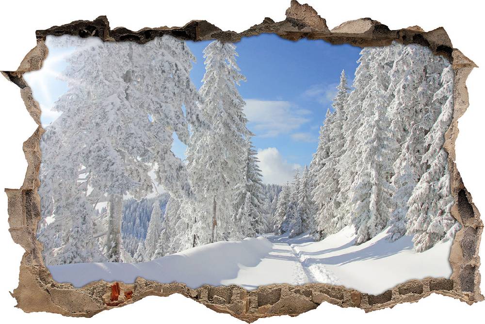 Pixxprint Winterlandschaft Bäume, 3D Wandtattoo
