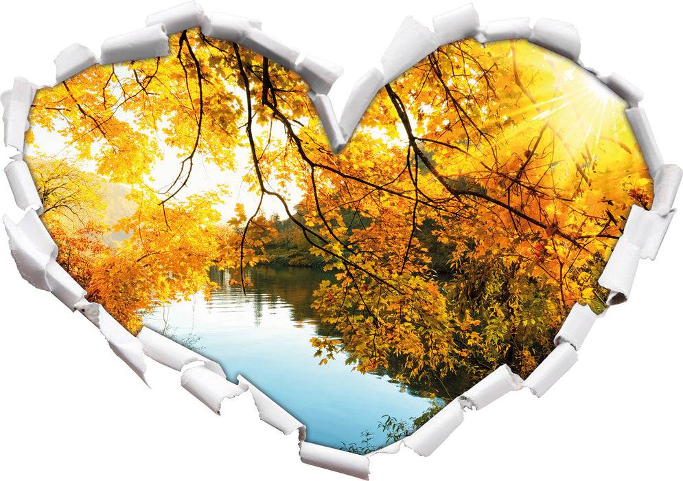 Pixxprint Landschaft mit See und Bäumen, 3D Wandtattoo Hotsell
