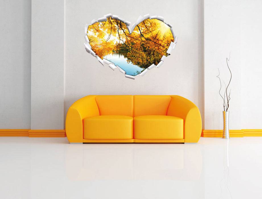 Pixxprint Landschaft mit See und Bäumen, 3D Wandtattoo Hotsell