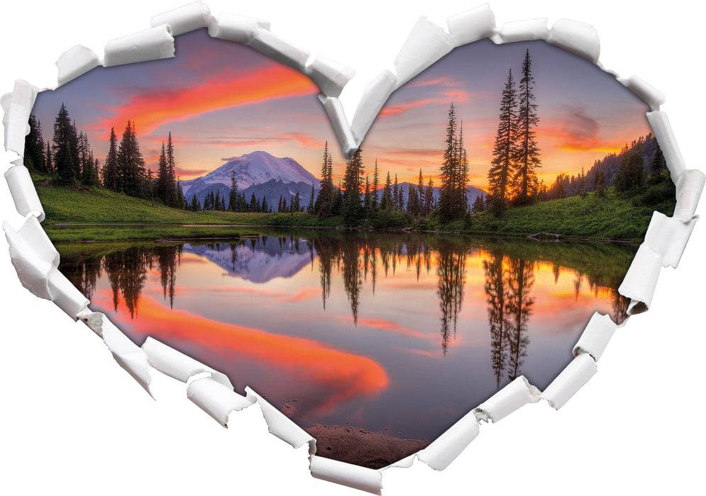 Pixxprint Sonnenaufgang Berglandschaft, 3D Wandtattoo Schlussverkauf