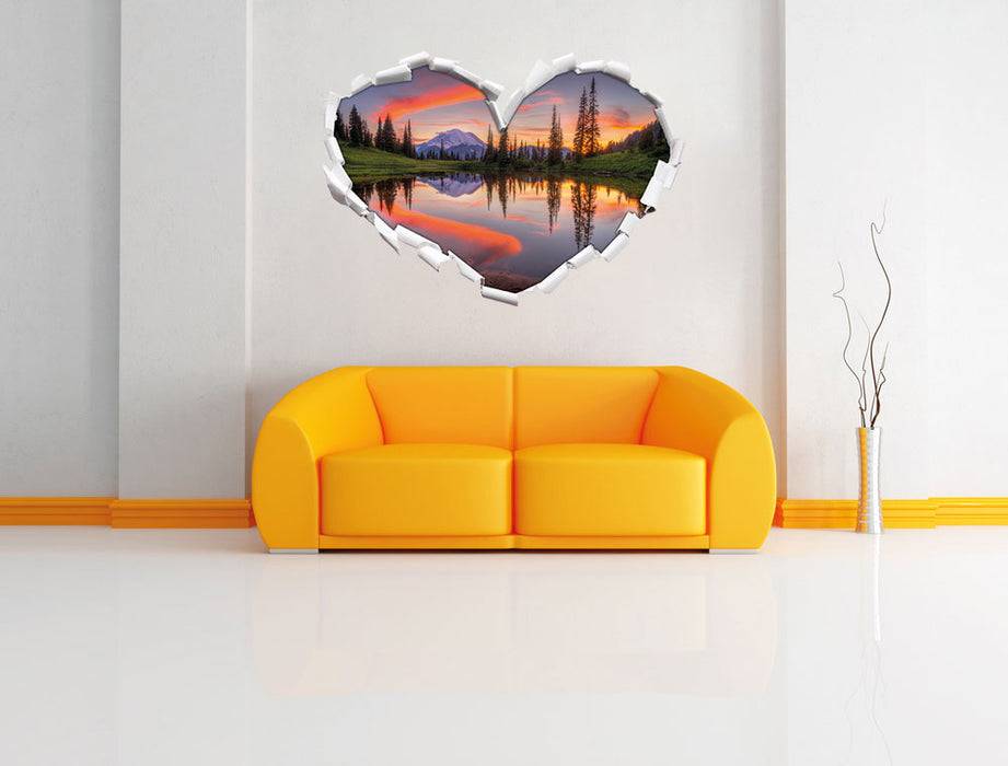 Pixxprint Sonnenaufgang Berglandschaft, 3D Wandtattoo Schlussverkauf
