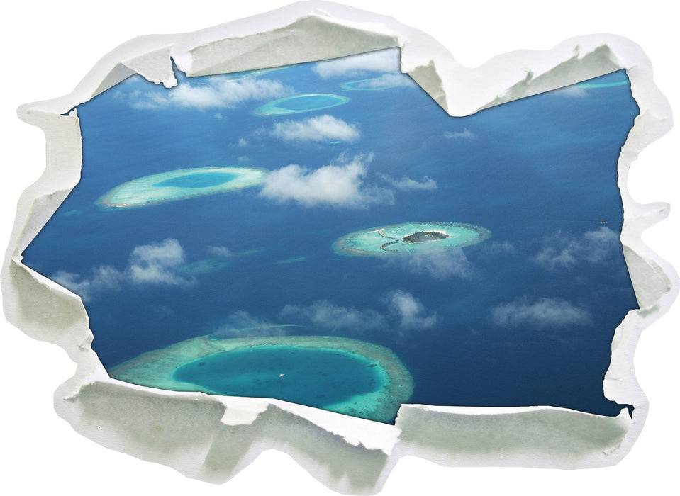 Pixxprint Trauminsel im Meer, 3D Wandtattoo Günstiger Verkauf