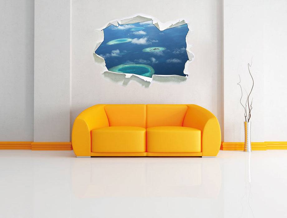 Pixxprint Trauminsel im Meer, 3D Wandtattoo Günstiger Verkauf