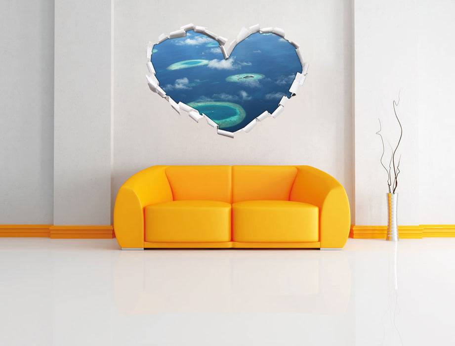 Pixxprint Trauminsel im Meer, 3D Wandtattoo Günstiger Verkauf