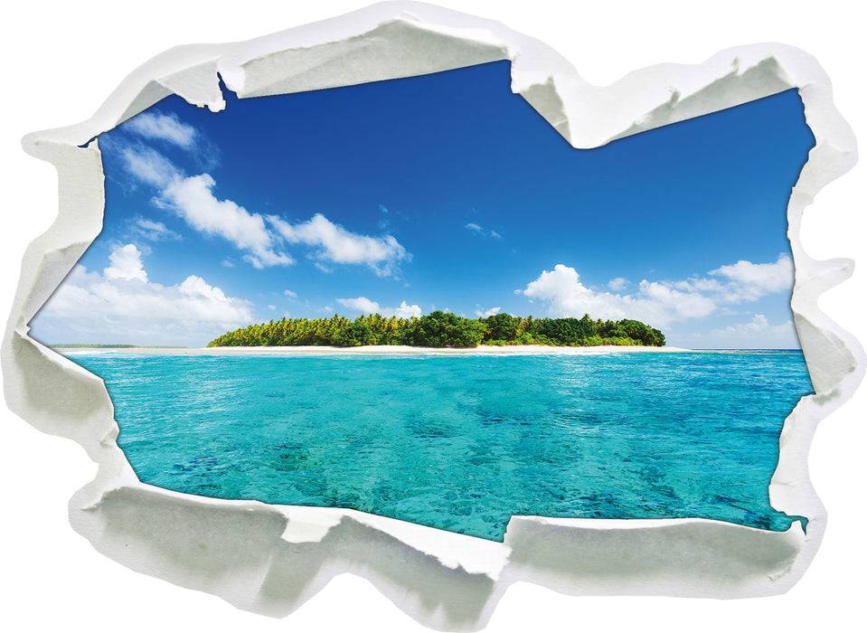 Pixxprint Traumhafte Insel, 3D Wandtattoo Blitzverkäufe