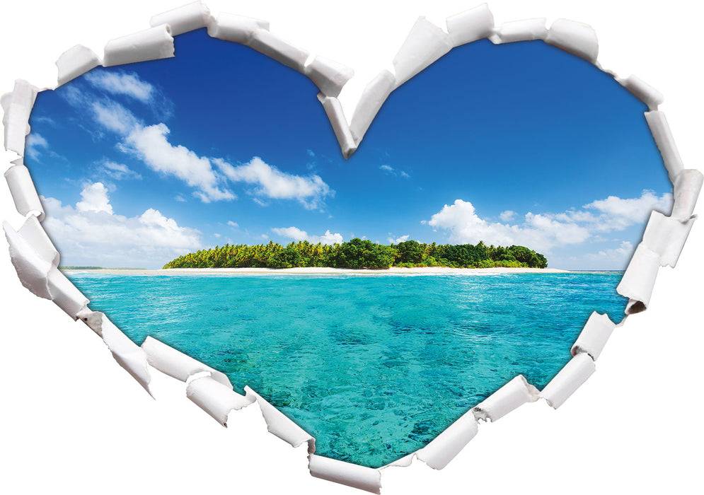 Pixxprint Traumhafte Insel, 3D Wandtattoo Blitzverkäufe
