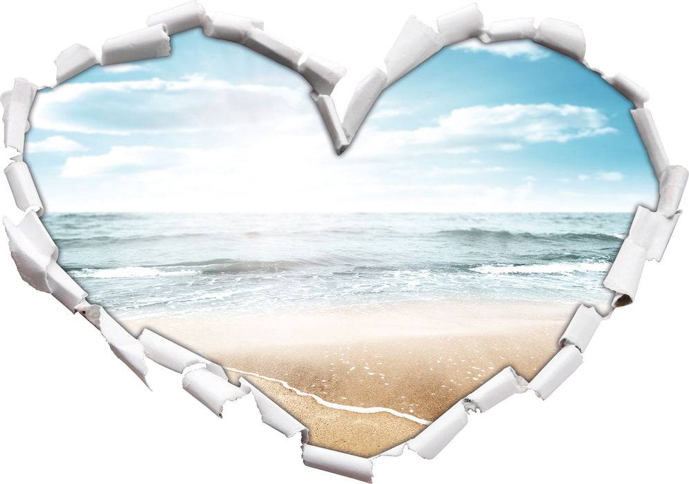 Pixxprint Wunderschöner weißer Sandstrand, 3D Wandtattoo Limitierter Zeitrabatt