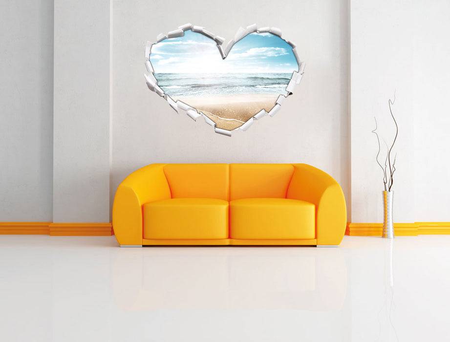 Pixxprint Wunderschöner weißer Sandstrand, 3D Wandtattoo Limitierter Zeitrabatt