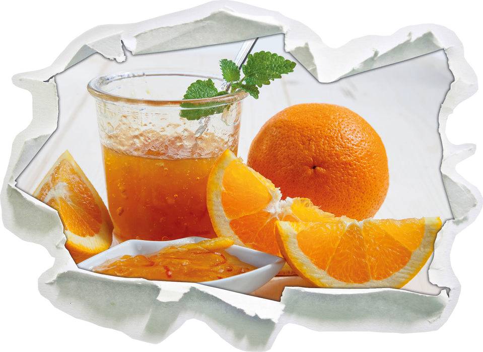 Pixxprint Frische Orangenmarmelade, 3D Wandtattoo