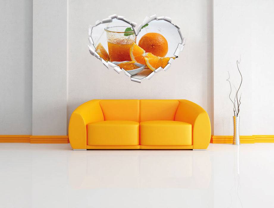 Pixxprint Frische Orangenmarmelade, 3D Wandtattoo Fabrik Onlineshop