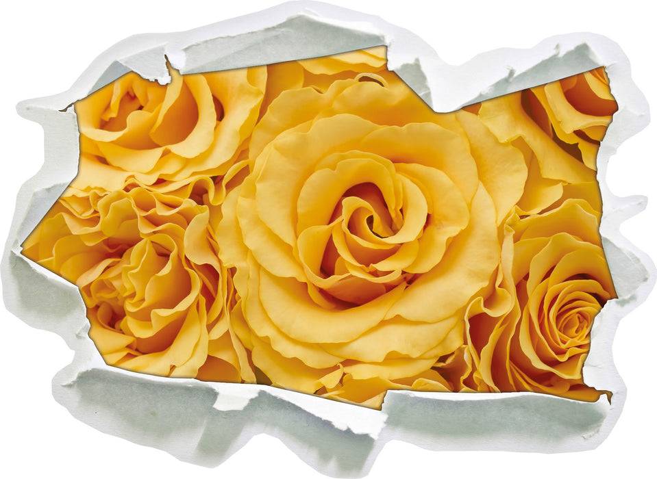 Pixxprint Wunderschöne gelbe Blüten, 3D Wandtattoo Sonderangebot