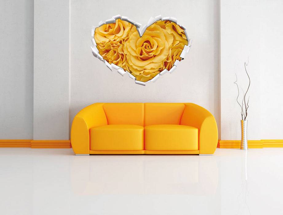Pixxprint Wunderschöne gelbe Blüten, 3D Wandtattoo Sonderangebot