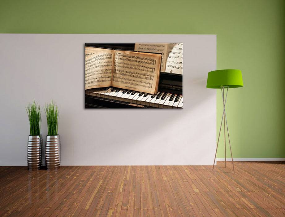 Pixxprint Klavier Noten Piano, Leinwandbild Cyber Monday