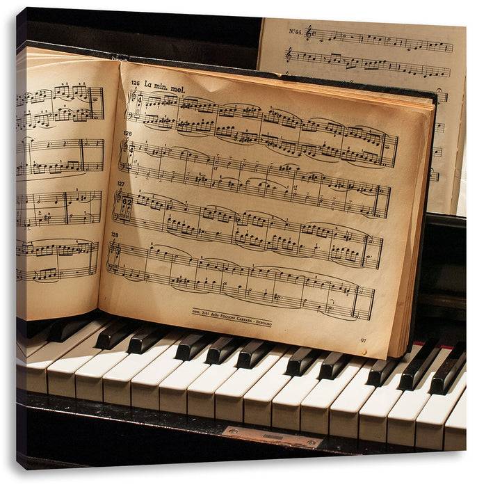 Pixxprint Klavier Noten Piano, Leinwandbild Cyber Monday