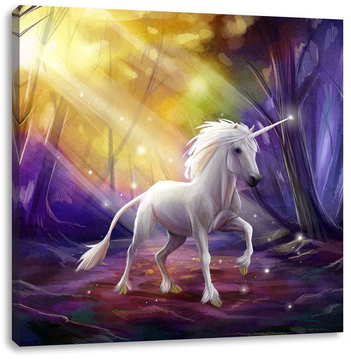 Pixxprint Einhorn im Märchenwald, Leinwandbild Heißer Verkauf