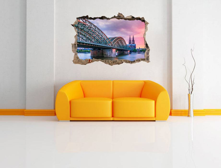 Pixxprint Hohenzollernbrücke in Köln, 3D Wandtattoo Kauf eins, bekomm eins gratis