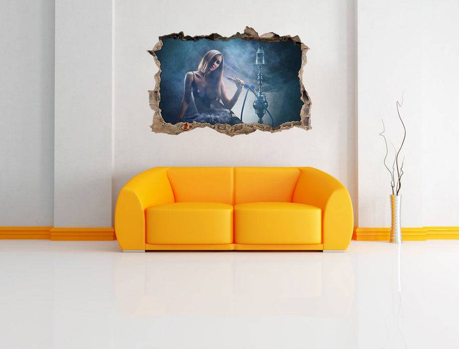 Pixxprint Frau mit Shisha im Nebel, 3D Wandtattoo Tiefpreis