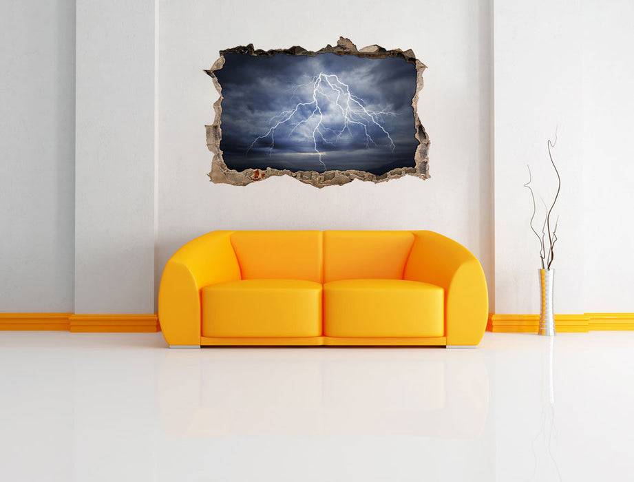 Pixxprint Blitze am stürmischen Himmel, 3D Wandtattoo Begrenzte Freigabe