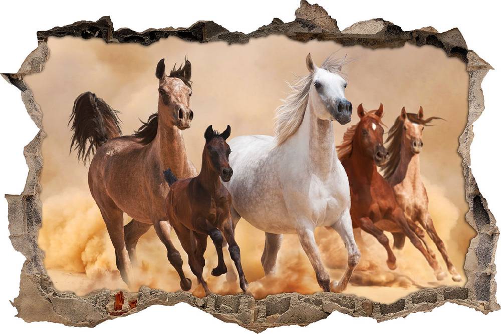Pixxprint Western Pferde mit Fohlen, 3D Wandtattoo