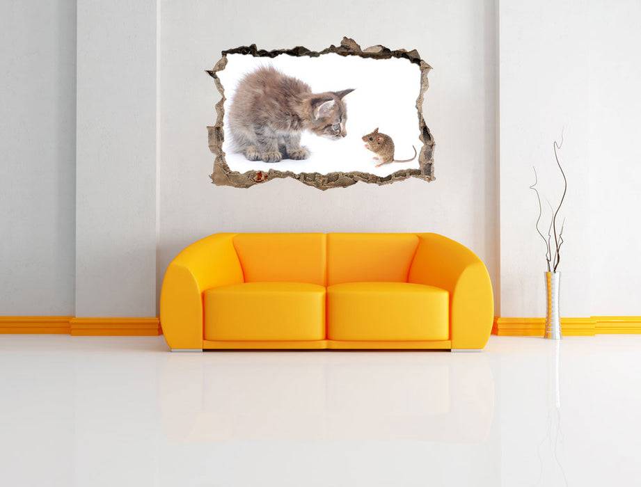Pixxprint Katze und Maus Freunde, 3D Wandtattoo Bis zu 65% Rabatt