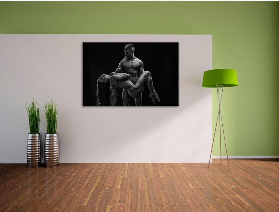 Pixxprint Nude sexy Paar, Leinwandbild Nur für heute