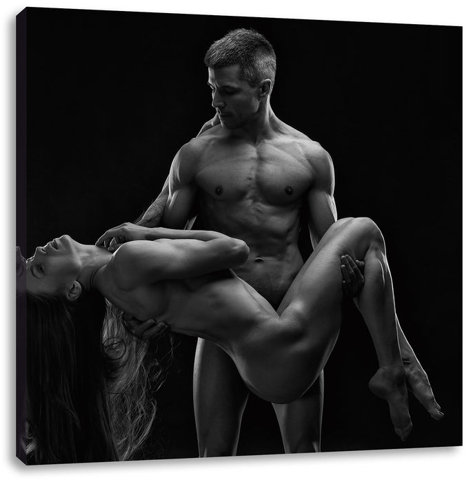 Pixxprint Nude sexy Paar, Leinwandbild Nur für heute
