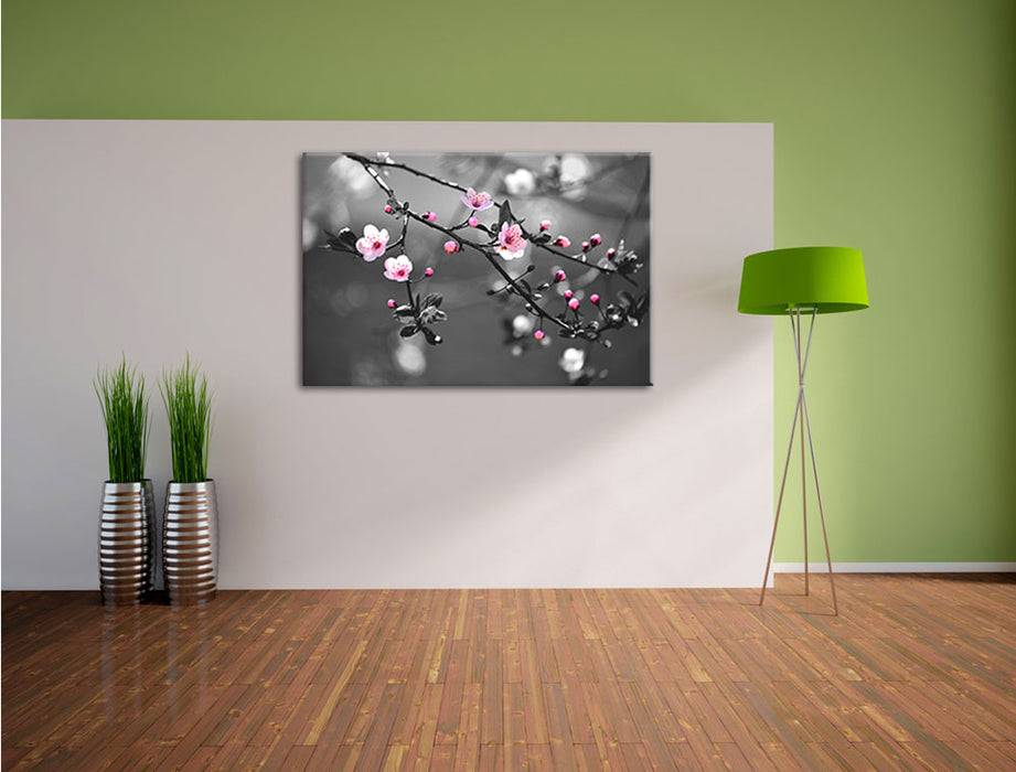 Pixxprint Exotische Sakura Blüten, Leinwandbild Bis zu 55% Rabatt