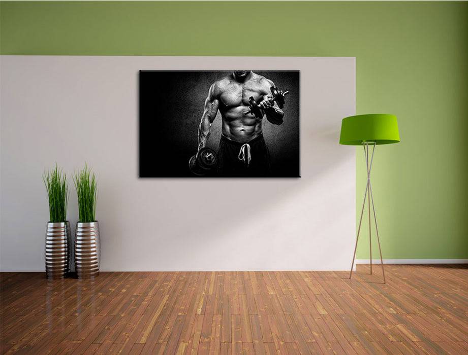 Pixxprint Trainierender Bodybuilder, Leinwandbild Clearance-Verkauf