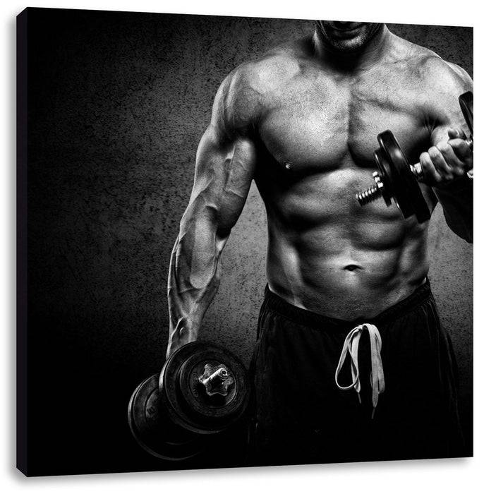 Pixxprint Trainierender Bodybuilder, Leinwandbild Clearance-Verkauf