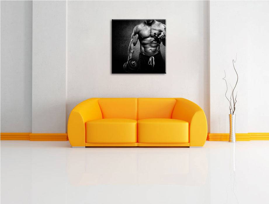 Pixxprint Trainierender Bodybuilder, Leinwandbild Clearance-Verkauf