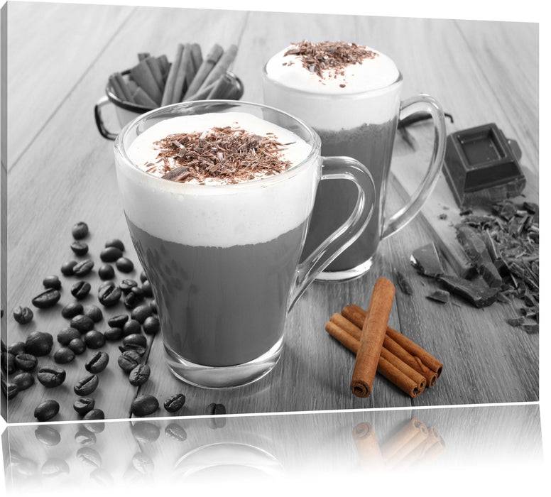Pixxprint heiße Schokolade und Kaffee, Leinwandbild