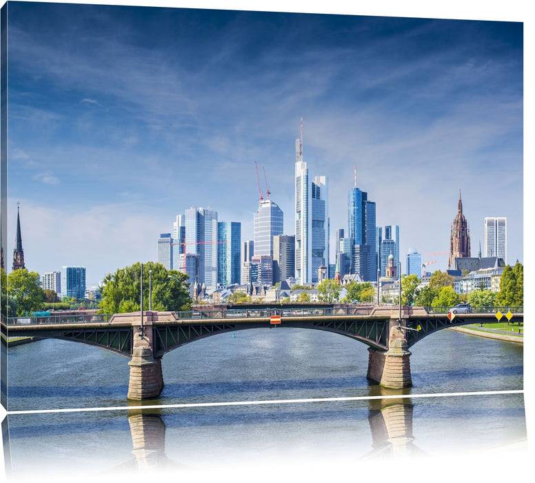 Pixxprint Skyline von Frankfurt am Main, Leinwandbild