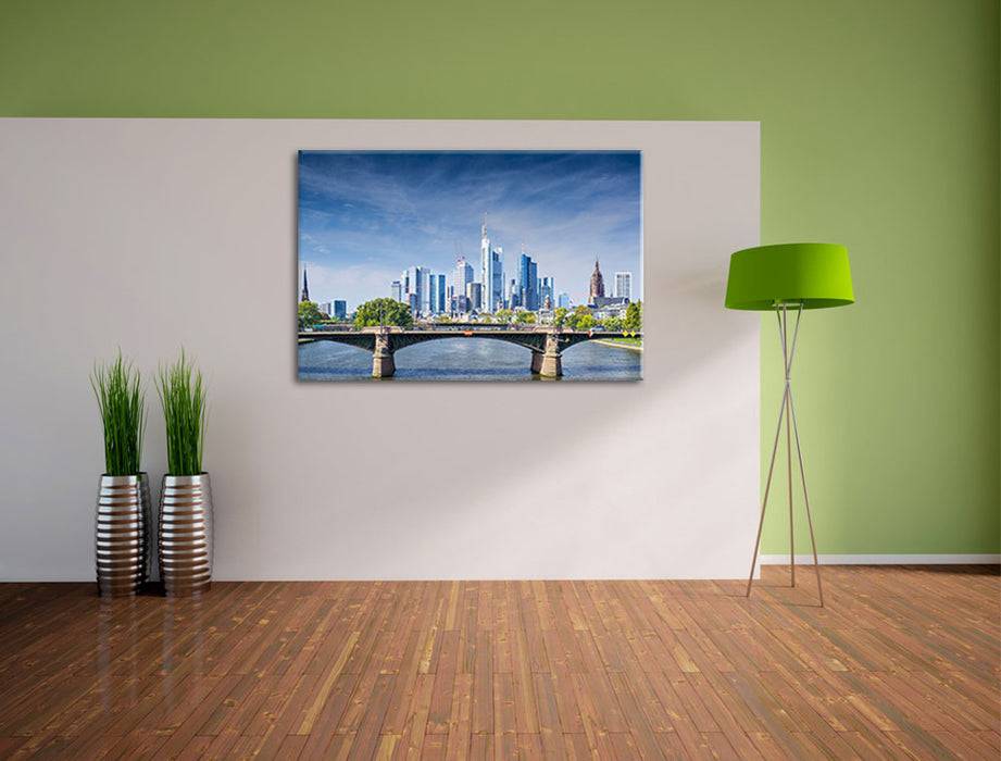 Pixxprint Skyline von Frankfurt am Main, Leinwandbild Black Friday Preise