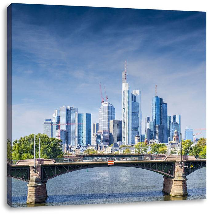 Pixxprint Skyline von Frankfurt am Main, Leinwandbild Black Friday Preise
