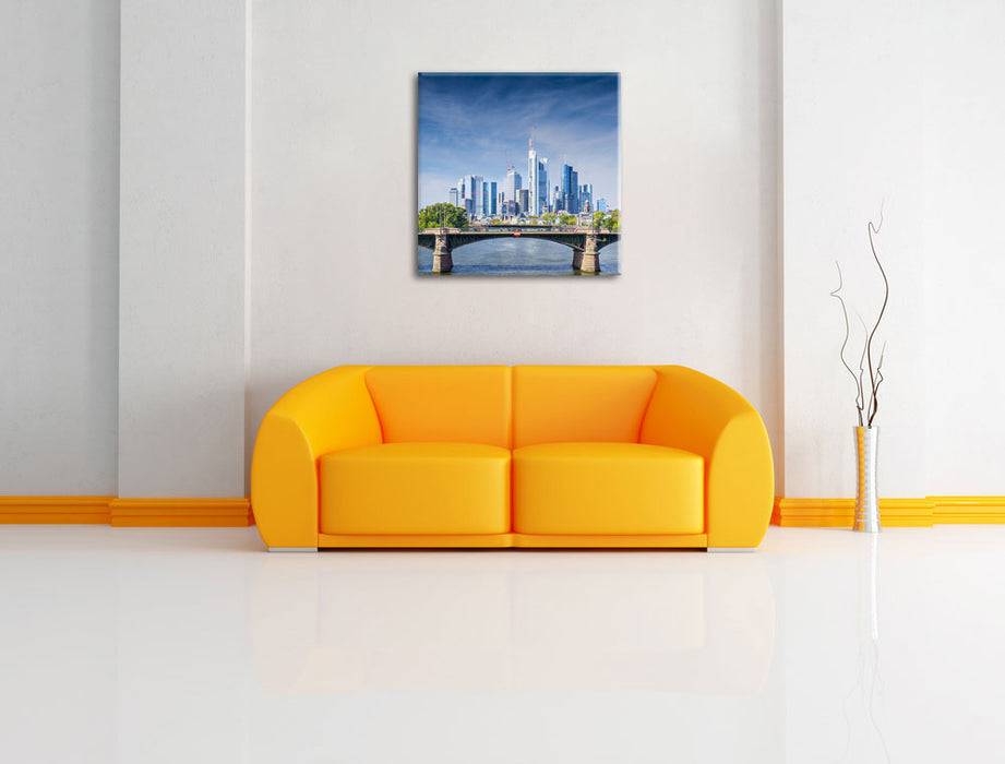 Pixxprint Skyline von Frankfurt am Main, Leinwandbild Black Friday Preise