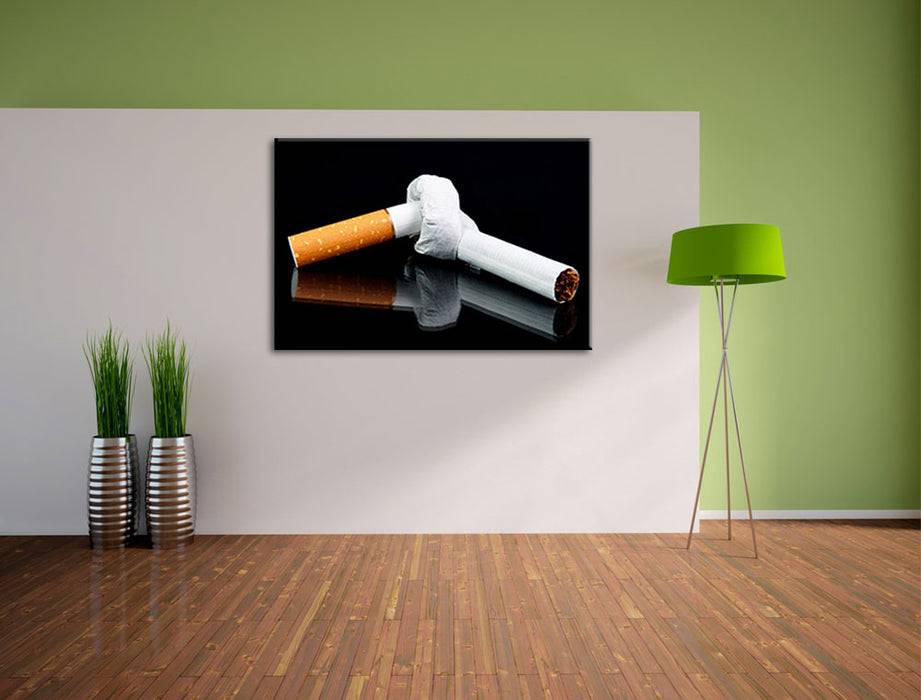 Pixxprint Zigarette mit Knoten Don't Smoke, Leinwandbild Angebote