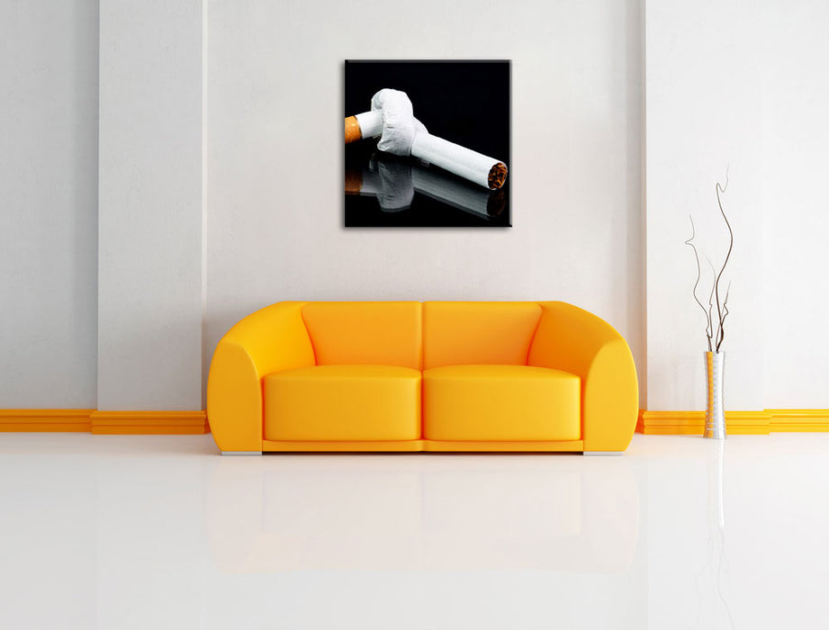 Pixxprint Zigarette mit Knoten Don't Smoke, Leinwandbild Angebote